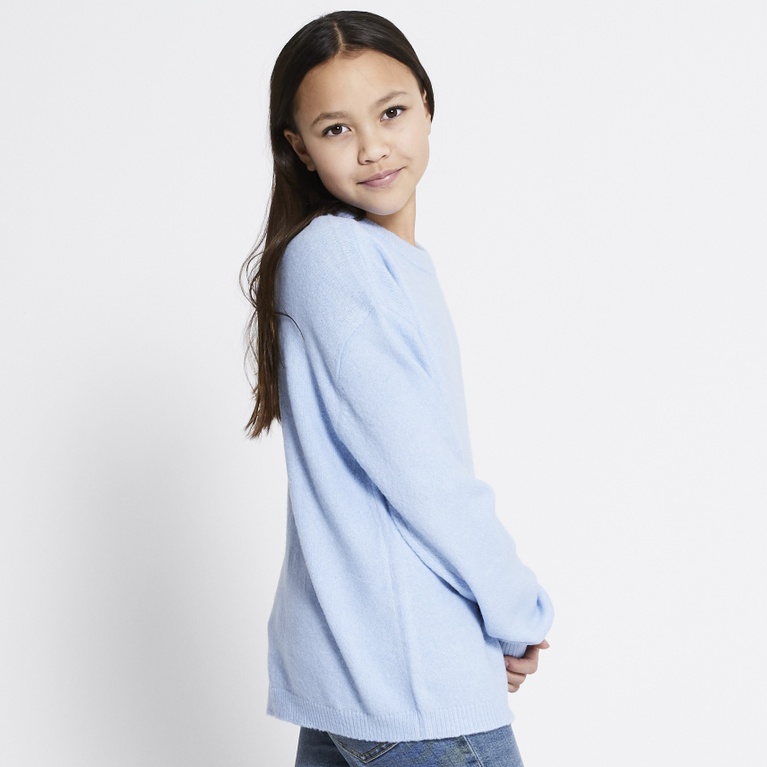Basic knit sweater "Signe star" Light blue